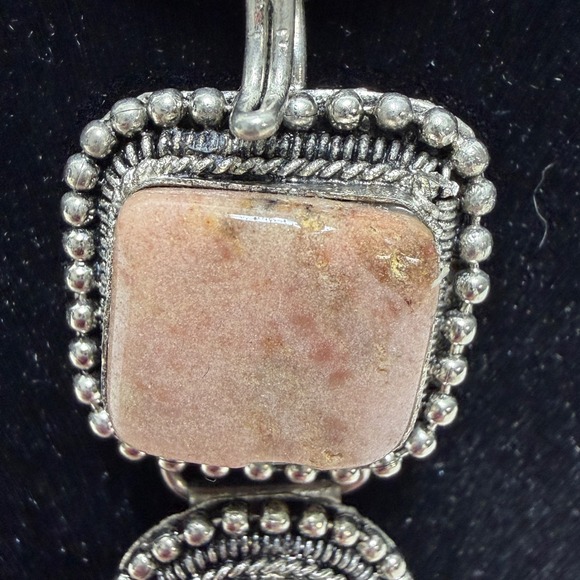 Silpada Sterling Silver 925 Wheat Link Chain Necklace Natural Stone Southwestern - Picture 3 of 12